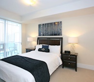 2116-Master Bedroom Queen Mattress Fully Furnished Apartment Suite Midtown Toronto