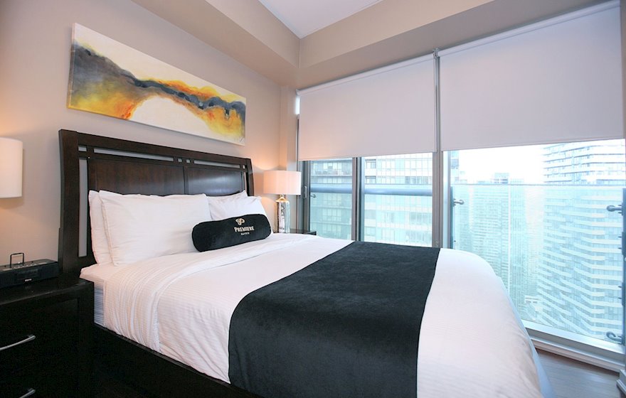 Master Bedroom Queen Mattress Fully Furnished Apartment Suite Toronto