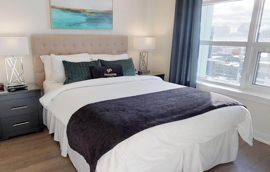 Master Bedroom Queen Mattress Fully Furnished Apartment Suite Halifax NS