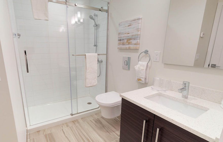 Bathroom Walk In Shower Fully Furnished Apartment Suite Halifax NS