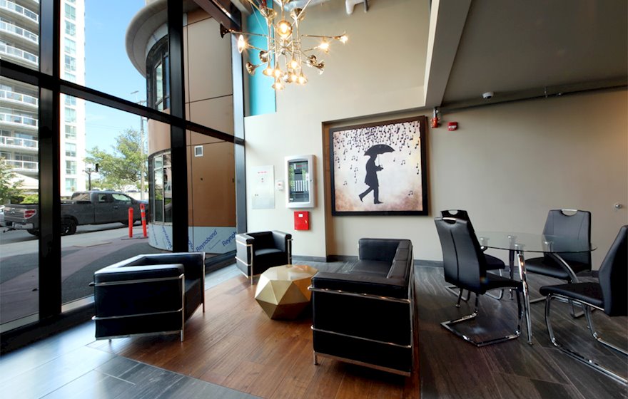 Jukebox condo lobby with seating