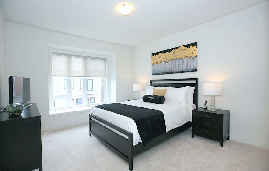 Master Bedroom Queen Mattress Fully Furnished Apartment Suite Maple