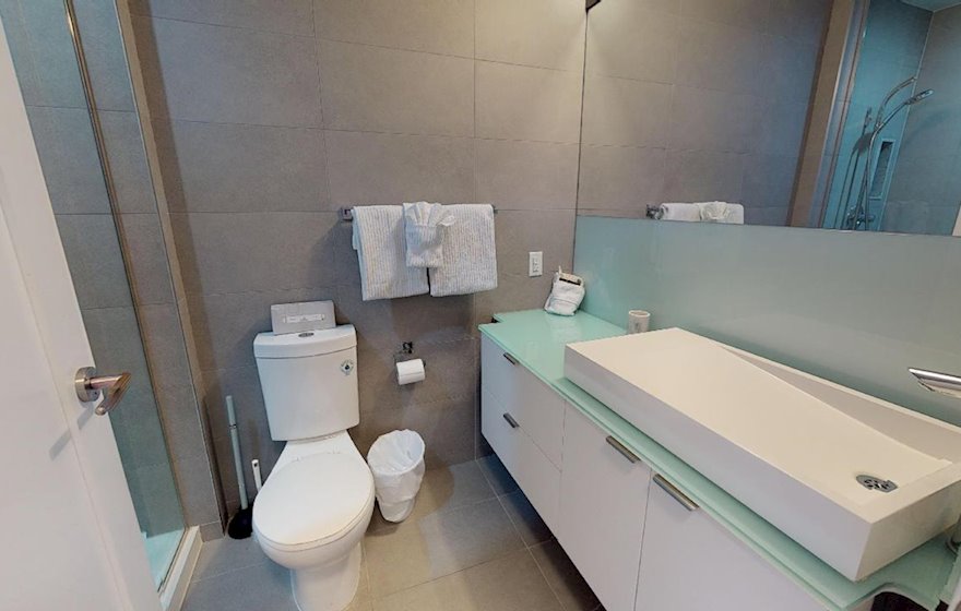 Bathroom Walk In Shower Fully Furnished Apartment Suite Toronto